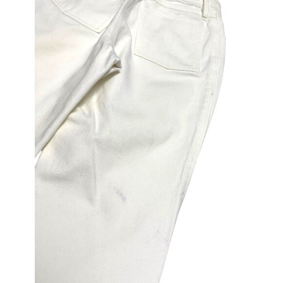 CHANEL Vintage 90s Luxury Designer White Denim Straight Leg Jeans Womens 4 Small - Picture 8 of 8